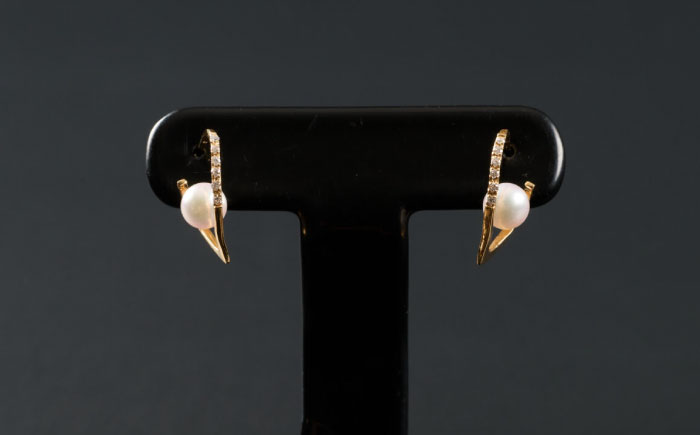 煌めくライン5.0mm アコヤ真珠ピアス（ケース付き） / アクセサリー / 佐賀県 [41AAAA021]