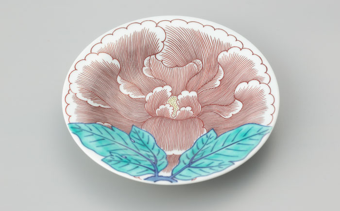 【有田焼】重要無形文化財 色鍋島牡丹文碗皿 / 佐賀県 / 今右衛門焼佐賀店有銘堂 [41AAAY006]