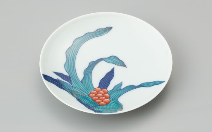 【有田焼】重要無形文化財 万年青絵 碗皿  / 佐賀県 / 今右衛門焼佐賀店有銘堂 [41AAAY010]