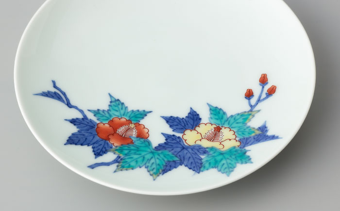 【有田焼】重要無形文化財 葵絵 碗皿  / 佐賀県 / 今右衛門焼佐賀店有銘堂 [41AAAY011]