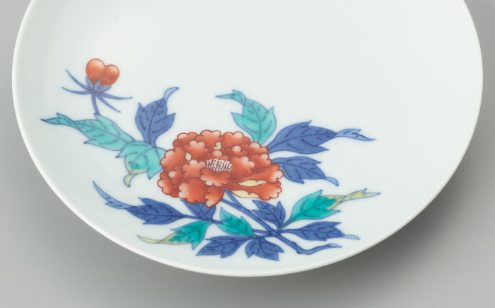 【有田焼】重要無形文化財 牡丹絵 碗皿  / 佐賀県 / 今右衛門焼佐賀店有銘堂 [41AAAY012]