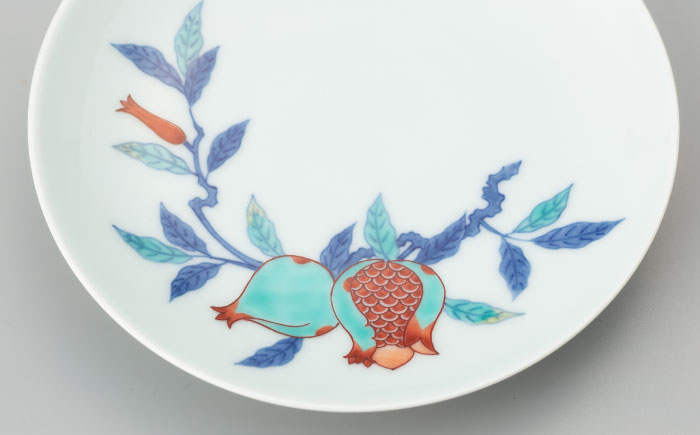 【有田焼】重要無形文化財 柘榴絵 碗皿  / 佐賀県 / 今右衛門焼佐賀店有銘堂 [41AAAY013]