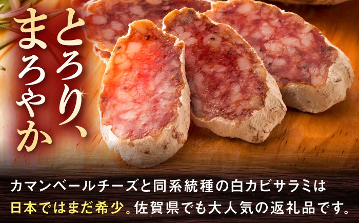 【ロマ佐賀】粉雪サラミ3本 / 白カビ 加工肉 / 佐賀県 / 有限会社ふるさと倶楽部 [41ABCM012]