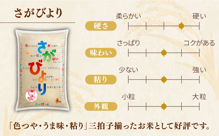 【全6回定期便】無洗米さがびより 白米 計60kg（5kg×2袋×6回）/ お米 / 佐賀県 / 株式会社JA食糧さが [41ADAR011]
