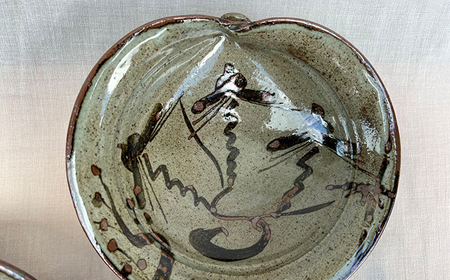 【唐津焼】絵唐津松竹梅文蛤向付 5客組 / 佐賀県 / 太兵衛窯 [41ADBR012]