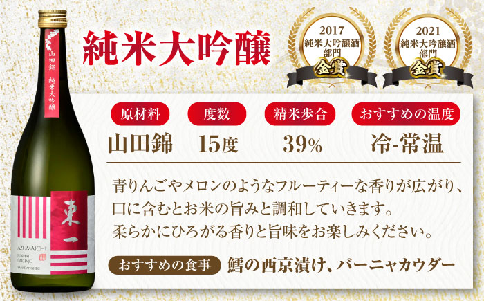 【ANA限定】東一 厳選飲み比べセット（東一 大吟醸・純米大吟醸・純米吟醸）720ml×3本 / 日本酒 / 佐賀県 / 有限会社嬉野酒店 [41AIAA026]
