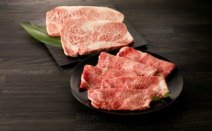 佐賀牛サーロインステーキ計400g（200g×2パック）と佐賀牛サーロインスライス300g 食べ比べセット / 牛肉 / 佐賀県 / 上場食肉 [41AOCS058]