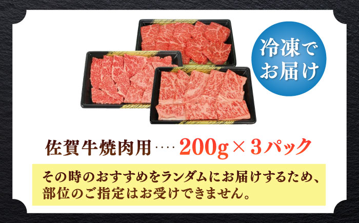 佐賀牛焼肉用 計600g（200g×3パック） / 牛肉 / 佐賀県 / 株式会社中山牧場 [41AOCW012]
