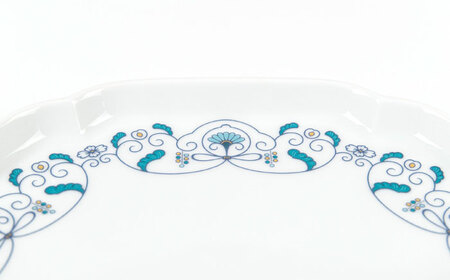 【有田焼】【其泉】ゆいからくさ 19cm プレート 花浅葱 ペア / 食器 / 佐賀県 / 株式会社賞美堂本店 [41APAQ015]