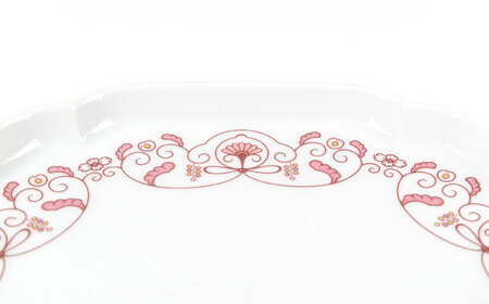 【有田焼】【其泉】ゆいからくさ 19cm プレート 紅赤 ペア / 食器 / 佐賀県 / 株式会社賞美堂本店 [41APAQ016]