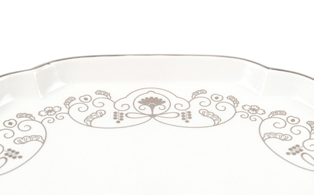 【有田焼】【其泉】ゆいからくさ 19cm プレート 白金 2点 / 食器 / 佐賀県 / 株式会社賞美堂本店 [41APAQ023]