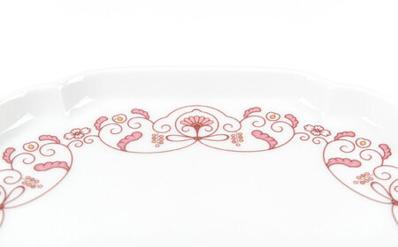 【有田焼】【其泉】ゆいからくさ 24.5cm プレート 紅赤 ペア / 食器 / 佐賀県 / 株式会社賞美堂本店 [41APAQ027]