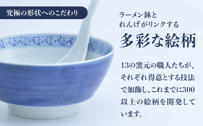 【ロマ佐賀】【有田焼】究極のラーメン鉢レンゲセット 呉須巻龍文 / 食器 / 佐賀県 / 株式会社まるぶん [41APCD020]