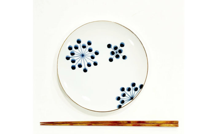 はなてん模様15cmプレート2点 副久製陶所 24to3 / 吉田焼 / 佐賀県 / 株式会社西富陶磁器 [41APCJ017]