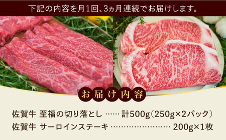 【ロマ佐賀】【全3回定期便】佐賀牛 至福の切り落としとサーロインステーキ食べ比べ 計2.1kg / 牛肉 / 佐賀県 / 有限会社佐賀セントラル牧場 [41ASAA233]