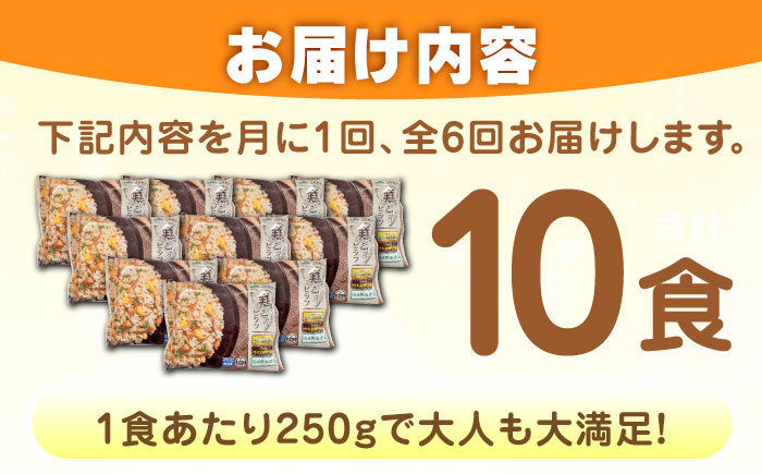 【全6回定期便】鶏ごぼうピラフ 計60食分（250g×10食分×6回）/ 冷凍食品 / 佐賀県 / さが風土館季楽 [41AABE096]