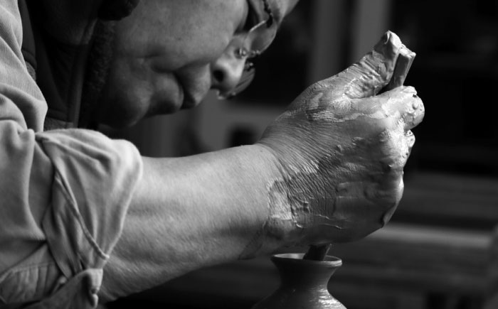 【唐津焼】斑唐津花入 / 花瓶 / 佐賀県 / 大杉皿屋窯 [41ABAC010]