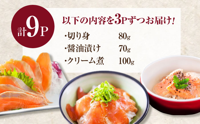 玄海サーモン3種詰合せ（切り身、醤油漬け、クリーム煮） / 惣菜 / 佐賀県 [41AECT005]