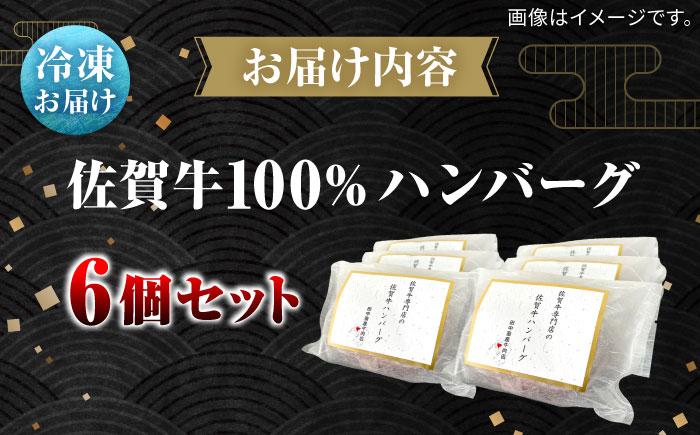 佐賀牛100%ハンバーグ6個セット / 簡単調理 加工肉 / 佐賀県 / 田中畜産牛肉店 [41ARAA005]
