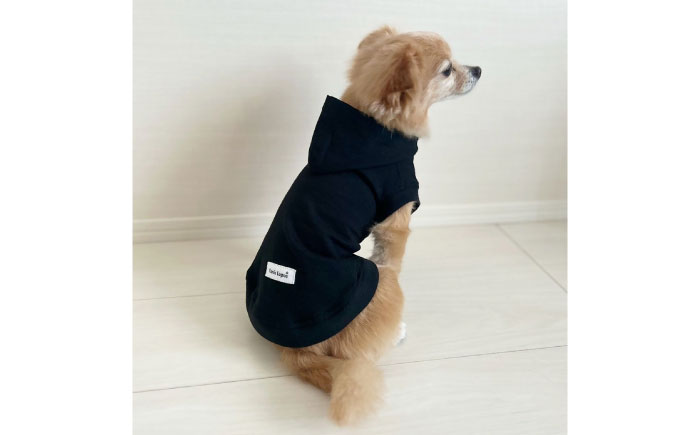 コットンパーカー ブラック（ワンちゃん用）（SS/S/MM/Mサイズ） / ペット用品 / 佐賀県 / Canis Lupus [41AAAN003]