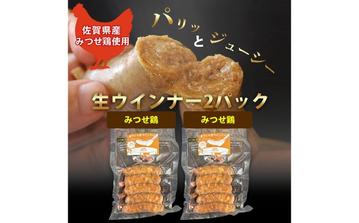 生チキ【みつせ鶏プレーン味】鶏生ウインナー 計10本（各40g×5本×2P）/ ソーセージ ウインナー BBQ  / 佐賀県 / 山代ガス株式会社 旬菜舎さと山 [41AABM053]