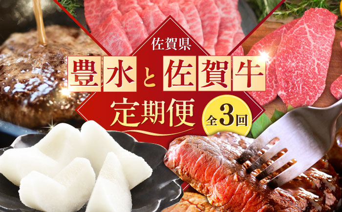 【2026年発送分 先行予約】【全3回定期便】梨（豊水）と佐賀牛定期便 / ステーキ 焼肉 ハンバーグ / 佐賀県ふるさと納税 [41AAZZ023]