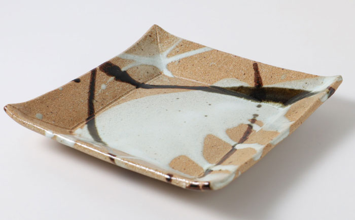 【唐津焼】朝鮮唐津正方形陶板 / お皿 / 佐賀県 / 大杉皿屋窯 [41ABAC002]