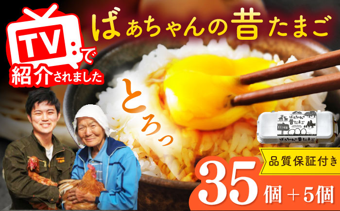 ばあちゃんの昔たまご 35個+5個（品質補償付き） / 卵 / 佐賀県 / 素ヱコ農園 [41AEAA002]