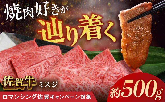 【ロマ佐賀】厳選佐賀牛ミスジ焼肉500g / 牛肉 / 佐賀県 / 有限会社片岡精肉店 [41AEAC014]