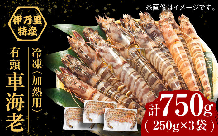 【訳あり】伊万里特産 冷凍車海老（加熱用） 計750g（250g×3パック） / えび / 佐賀県 / 株式会社拓水 伊万里クルマエビセンター [41AEAJ006]