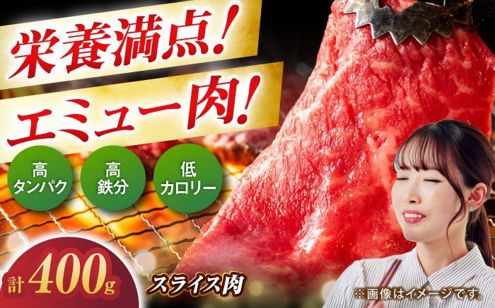 エミュー肉スライス 400g / 高タンパク 高鉄分 ヘルシー / 佐賀県 / 株式会社きやまファーム [41ALAA001]