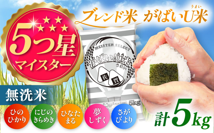 がばいＵ米（うまい）無洗米 5kg / 無洗 国産 九州 / 佐賀県 / 大塚米穀店 [41ANAD003]