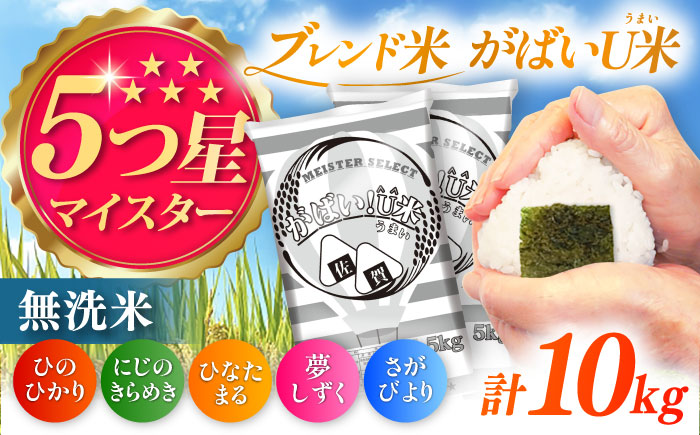 がばいＵ米（うまい）無洗米 10kg（5kg×2袋） / 無洗 国産 九州 / 佐賀県 / 大塚米穀店 [41ANAD004]