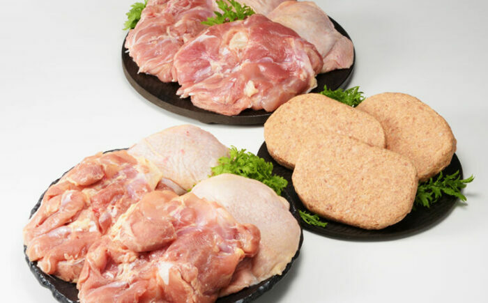 若鶏モモ肉 2kg と 丸福特製ハンバーグ 140g×3個 食べ比べセット / 鶏肉 / 佐賀県 / マルフクフーズ [41AOCS073]