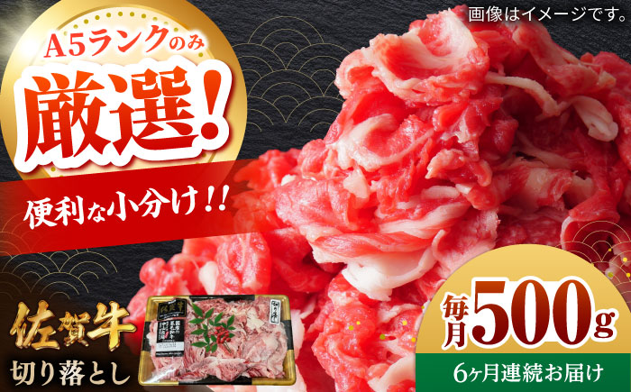 【全6回定期便】佐賀牛切り落とし 計3kg（500g×6回）/ 牛肉 / 佐賀県 / 株式会社中山牧場 [41AOCW021]