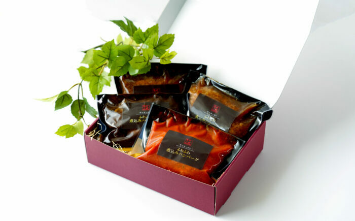 幸せ有っ田け！4種のふわふわ煮込みハンバーグ 計920g（4個入） / 簡単調理 加工肉 / 佐賀県 / 西洋食堂信 [41APAA006]