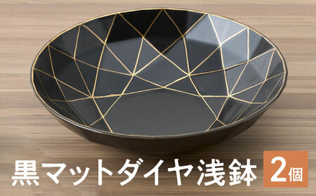 【有田焼】黒マットダイヤ浅鉢2点セット / 食器 / 佐賀県 / 株式会社深海三龍堂 [41APAD004]