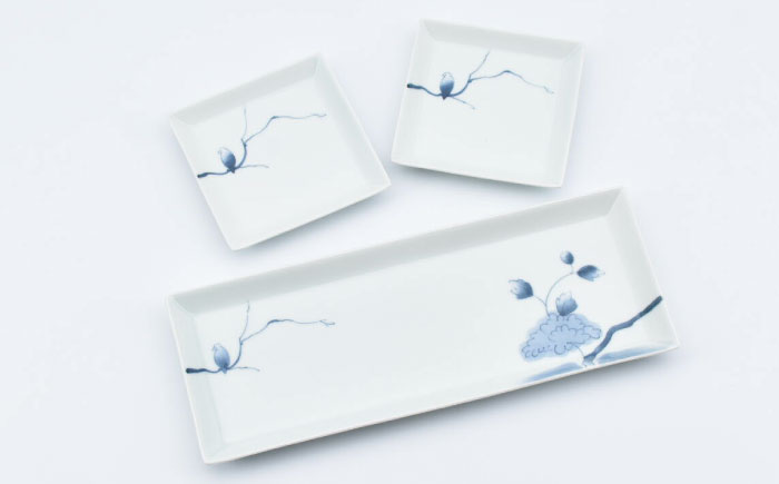 【ロマ佐賀】【有田焼】藍伊万里プレート3点セット / 食器 / 佐賀県 / 株式会社まるぶん [41APCD065]