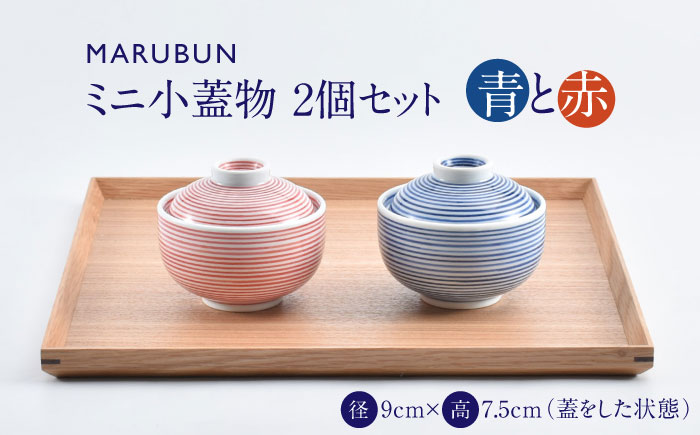 【ロマ佐賀】【有田焼】ミニ小蓋物　青赤2個 / 焼き物 磁器 / 佐賀県 / 株式会社まるぶん [41APCD084]