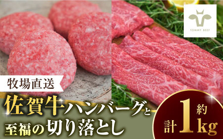 【ロマ佐賀】佐賀牛100％ハンバーグ4個と至福の切り落とし500g / 牛肉 / 佐賀県 / 有限会社佐賀セントラル牧場 [41ASAA092]