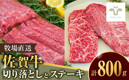 【ロマ佐賀】至福の切り落とし500gと赤身ステーキ300g / 牛肉 / 佐賀県 / 有限会社佐賀セントラル牧場 [41ASAA096]