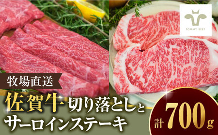 【ロマ佐賀】至福の切り落とし500gとサーロインステーキ200g / 牛肉 / 佐賀県 / 有限会社佐賀セントラル牧場 [41ASAA099]