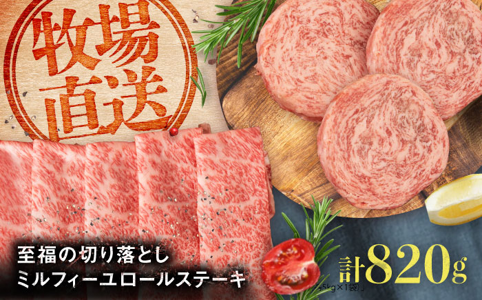 【ロマ佐賀】ミルフィーユロールステーキ4個と至福の切り落とし500g / 牛肉 / 佐賀県 / 有限会社佐賀セントラル牧場 [41ASAA104]