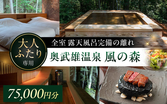 奥武雄温泉風の森 宿泊補助券 75,000円分 / 宿泊券 旅館 旅行 サウナ / 佐賀県 / 株式会社GOTENリゾート [41ATAB005]