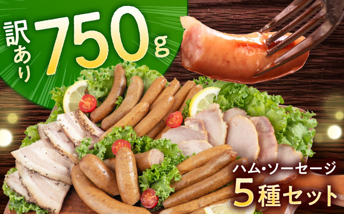 訳あり！ほまれハム・ソーセージ詰め合わせ 計750g（約150g×5パック） / 加工肉 / 佐賀県 / 有限会社田嶋畜産 [41ATBP005]