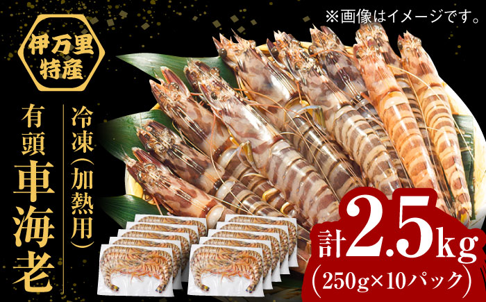 【訳あり】伊万里産 冷凍車海老（加熱用） 計2.5kg（250g×10パック） / えび / 佐賀県 / 株式会社拓水 伊万里クルマエビセンター [41AEAJ013]