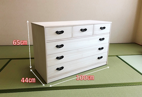 桐たんす 総桐衣裳チェスト HT-100幅4段C：C146-005