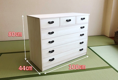 桐たんす 総桐衣裳チェスト HT-100幅5段C：C167-002