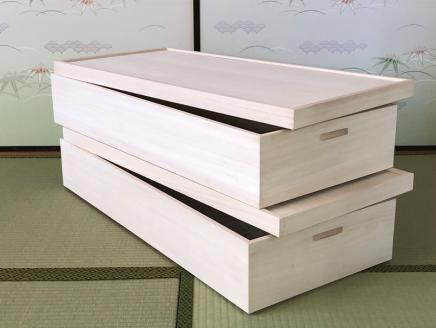 桐たんす 着物収納の定番 桐箱1段2個組 KR-8MW：B650-004