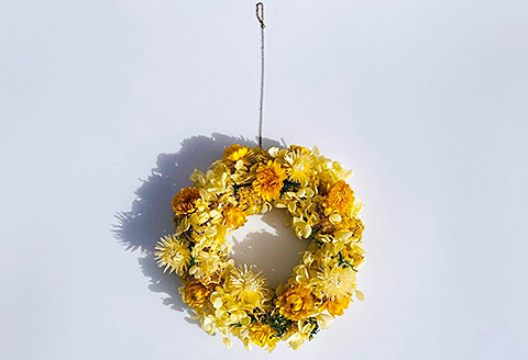 フラワーリース　イエロー：B180-038